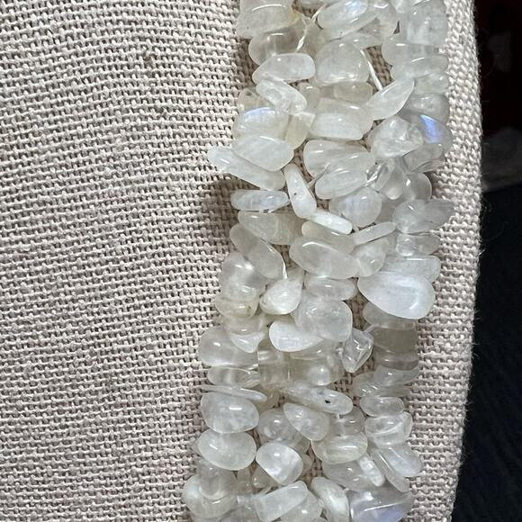 Multi Strand White Bead 925 Silver Clasp Necklace - Picture 2 of 6